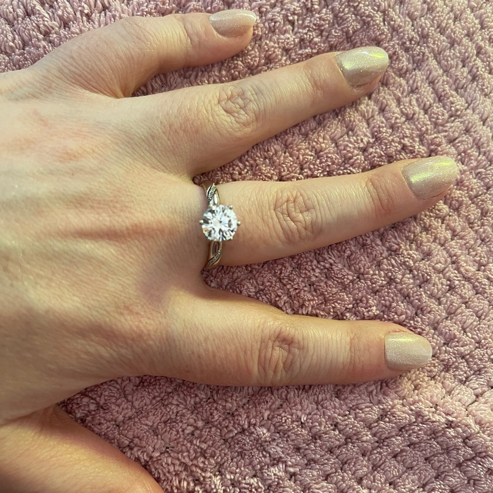Solitaire Moissanite Engagement Ring - image 1